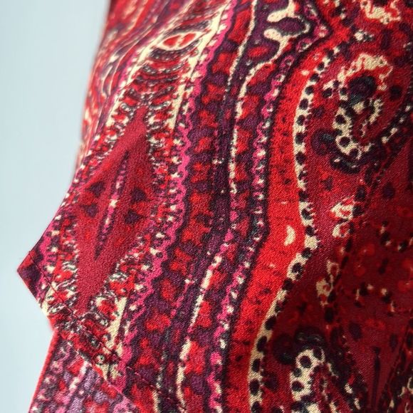Sanctuary x Anthropologie Red Bohemian Print Button Down Blouse Small - Picture 6 of 13